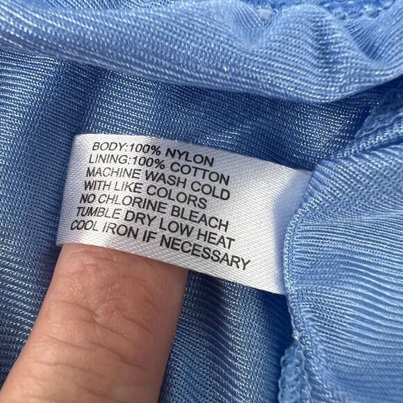 Shimmering Shiny 100% Nylon Panty Panties Briefs Granny Style Blue Women Size 6 - Picture 5 of 7